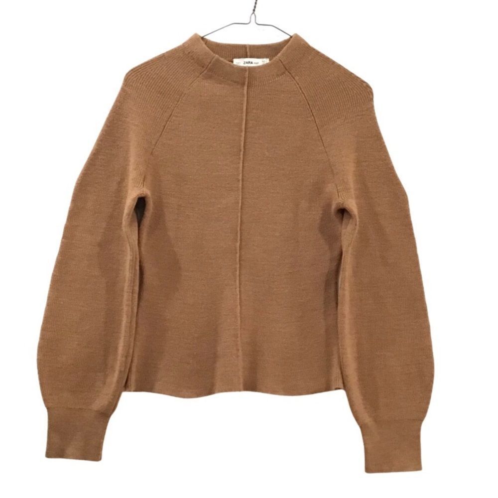 Sweater Mockneck, Tan, Zara, Size M
